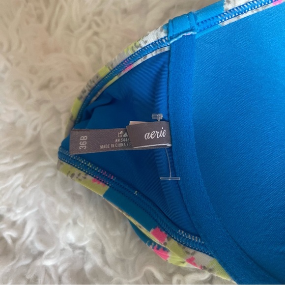 Aerie Blue Patterned Push Up Bikini Top - Picture 3 of 3